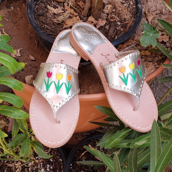 Jack Rogers Metallic Exclusive Tulips Sa - Picture 1 of 6